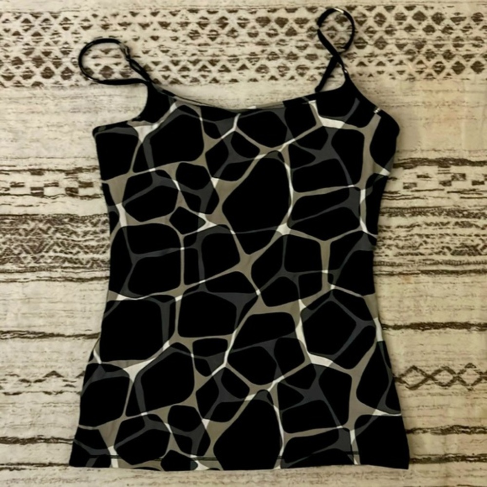 Express basic bra cami, geometric black, size Small